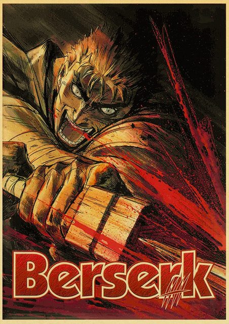 BERSERK Posters Retro Kraft Paper Vintage Room Home Bar Cafe Decor Aesthetic Art Wall Painting.jpg 640x640 10 - Berserk Merch