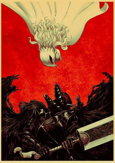 BERSERK Posters Retro Kraft Paper Vintage Room Home Bar Cafe Decor Aesthetic Art Wall Painting.jpg 640x640 23 - Berserk Merchandise