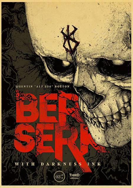 BERSERK Posters Retro Kraft Paper Vintage Room Home Bar Cafe Decor Aesthetic Art Wall Painting.jpg 640x640 26 - Berserk Merchandise