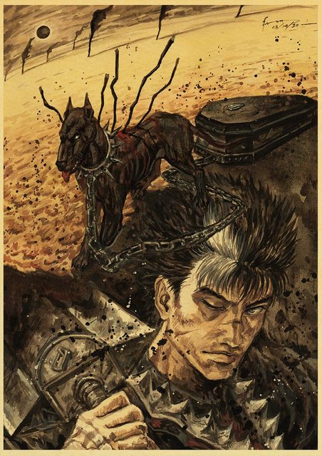 BERSERK Posters Retro Kraft Paper Vintage Room Home Bar Cafe Decor Aesthetic Art Wall Painting.jpg 640x640 27 - Berserk Merchandise