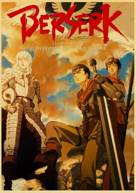 BERSERK Posters Retro Kraft Paper Vintage Room Home Bar Cafe Decor Aesthetic Art Wall Painting.jpg 640x640 28 - Berserk Merch