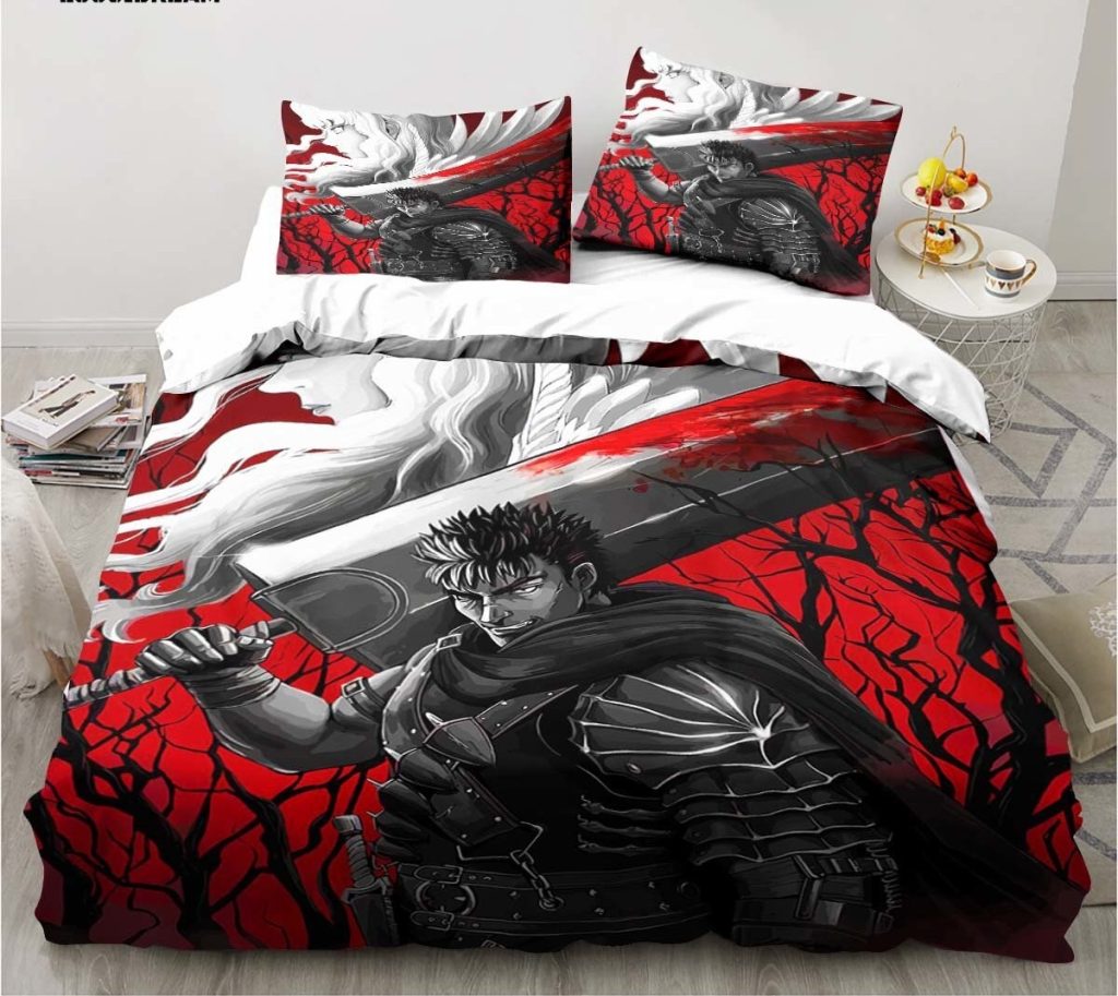 Calssic Comics Berserk Anime Christmas Navidad Gift King Twin Double Child Bedding Set Microfiber or Polyester - Berserk Merch