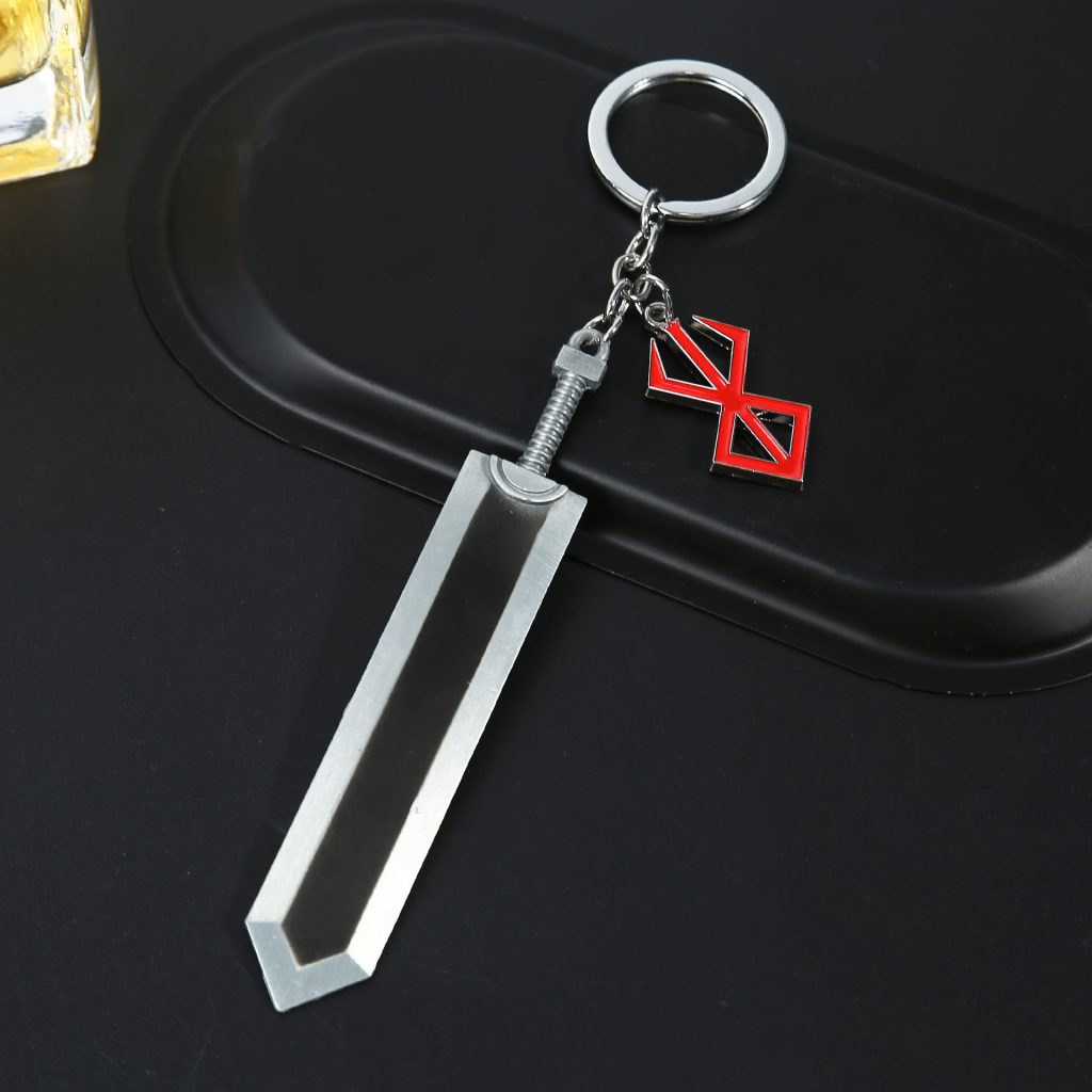 Game Berserk Guts Sword Keychain Legend Warrior Black Zinc Alloy Pendant Keyring Weapons Key Chains Car 4 - Berserk Merchandise