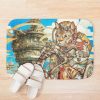 Berserk Steampunk Motorcycle Cat Go Through Castle In The Sky Bath Mat Official Berserk Merch