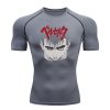 Anime Berserk Guts GYM Compression Tshirts Running Fitness Tight Sportswear Short Sleeve Summer Breathable Sport Top - Berserk Merchandise