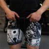 Athletic Quick Dry 2 in 1 Compression Shorts for Men Stylish Manga Anime Berserk Gym Workout 3 - Berserk Merchandise