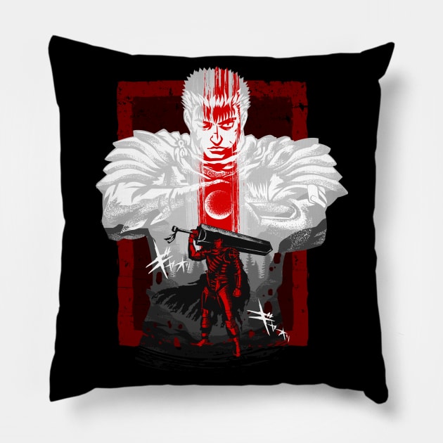 Berserk Black Swordman Throw Pillow